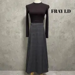 美品 フレイアイディーニット×チェック ドッキングワンピ 0サイズ 定価1.8万