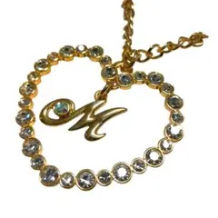 サマンサタバサ　チャーム　ハート型　イニシャルM　キラキラ