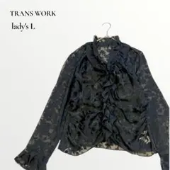【未使用】トランスワーク／フラワーレース シフォンブラウス シアーのサムネイル