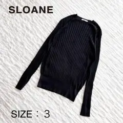【美品】 スローン リブニット プルオーバー クルーネック シルク 長袖