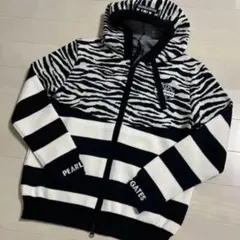 美品　PEARLY GATES ゼブラ柄フード付きセーター