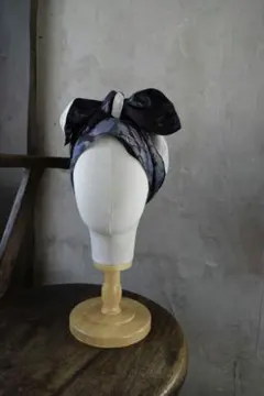 着物リメイク　巻き方色々ヘアターバン・銘仙・リネン一重ガーゼ