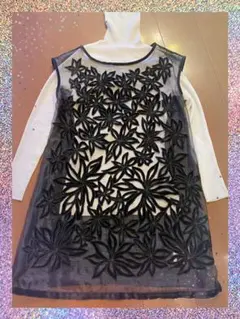 ★dinos★DAMA とても美しいチュニック 花柄　黒❣️超美品❣️