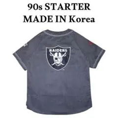 90s スターター RAIDERS ビッグロゴ刺繍ベースボールシャツ 韓国製のサムネイル