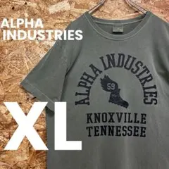 ★ALPHA INDUSTRIES★Tシャツ★XL★オリーブ★古着★送料無料★のサムネイル