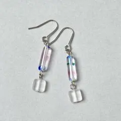 NO.1213 マルチカラーチェコビーズイヤリング/ピアス