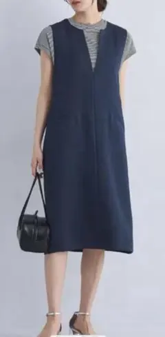 ツイル キーネック ジャンパースカート