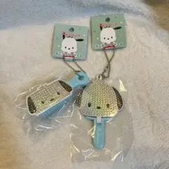 【サンリオ】キラデコミニチュアミニミラーチャーム　ミニブラシチャーム　ポチャッコ