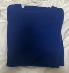 UNIQLO ユニクロ ブルーリブ編みタートルネックセーター Mサイズ