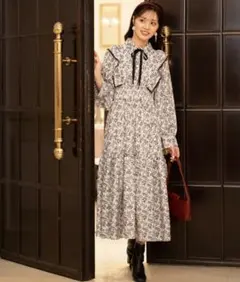 ティアード切り替えパイピングフリルワンピース