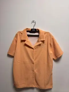 オレンジ 半袖ポロシャツ