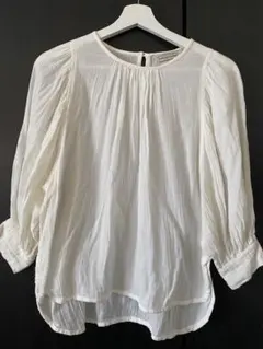 TORRAZZO DONNA　モスコットンボリューム袖ブラウス　ホワイト