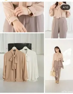 しまむら yumi コラボ　ボウタイ　ブラウス