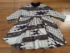 美品　caramel ストライプ　花柄　シルク　ワンピース 4y 入園式　発表会