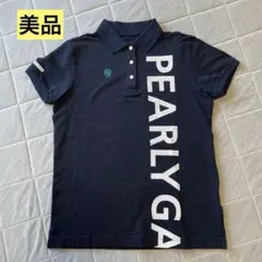 ✨美品✨パーリーゲイツ シアサッカー ポロシャツ ネイビー S PGロゴ半袖