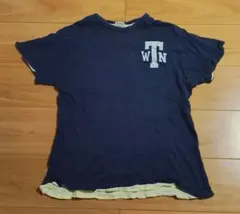Healthknit Tシャツ カットソー S メンズ ネイビー アメカジ 古着のサムネイル