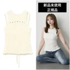 andmary Ami shirring logo tops white - メルカリ