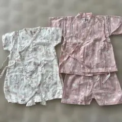 ベビー甚平 さくらんぼ柄 ドット柄 70.80 姉妹おそろい