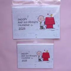 ２冊セット　スヌーピー 2026年 カレンダー 壁掛け 大 ＆ 小