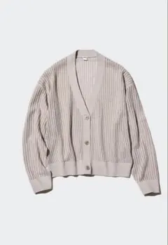 【新品】UNIQLOメッシュVネックショートカーディガンのサムネイル