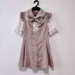 Secret Honey 半袖レースラッフルセットアップ ピンク