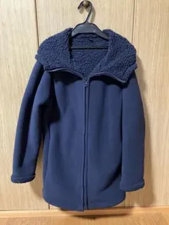UNIQLOネイビー フード付き ボア襟ジャケット Mサイズ