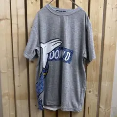 Disney ドナルドダック 和柄プリント 半袖Tシャツ グレー