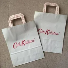 Cath Kidston キャスキッドソン　ロゴ入り大きめショップ袋 2枚セットのサムネイル