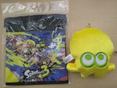 スプラトゥーン3　タコぬいぐるみダイカットパスケース　黄色　＋　巾着Ｓサイズ