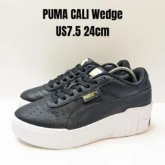 PUMA プーマ カリ ウェッジ 24cm 厚底スニーカー ブラック