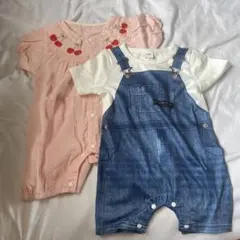 【新品未使用】半袖　ベビー　ロンパース　70サイズ　女の子