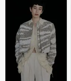 ま*ん様 AMERI MIX ANIMAL WAVE JACKET ノーカラージ