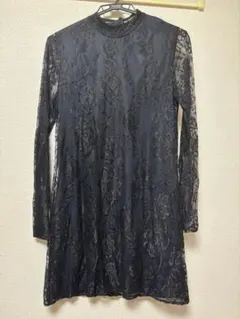 ZARA ブラックレース ワンピース 長袖 オシャレワンピース