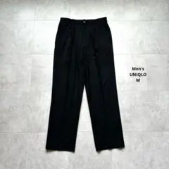 M｜メンズ ユニクロ タックワイドパンツ ブラック