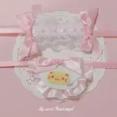 ヘッドドレス　スタイ　ぬいぐるみ　ぬい服　ぬい　メイド　オムライス　ピンク