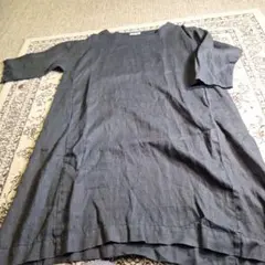 即日発送fog linen work リネン100% 七分袖ワンピース