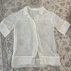 H&M シアーシャツ ホワイト ボタンシャツ US XS