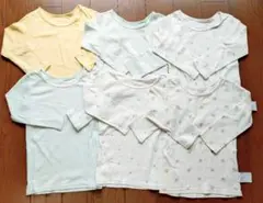 100 UNIQLO ユニクロ コットン フライス インナー 長袖 肌着 6枚