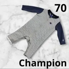『Champion 』ベビー ロンパース 70 白✕深紫