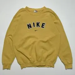 90s ナイキ USA製 白タグ スウェット M 黄色 センターロゴ 5365