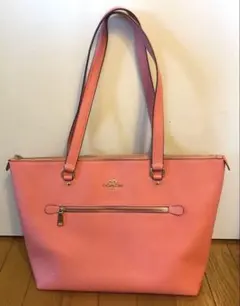 最終値下げ！COACH トートバッグ　サーモンピンク
