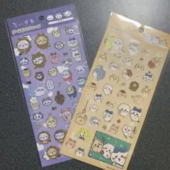 ちいかわ　ゴールドクリアシール　①リボン②ピース2枚セット