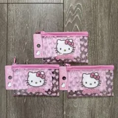 ダイソー キティ ヒョウ柄 ラメポーチ