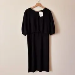 INDIVI ワンピース 七分袖 ブラック Sサイズ 未使用