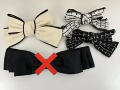 リボンヘアアクセサリー3個セット バレッタ まとめ売り