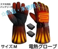 電熱グローブ M バイク 防寒 スマホ 滑り止め 登山 釣り 自転車 アウトドア