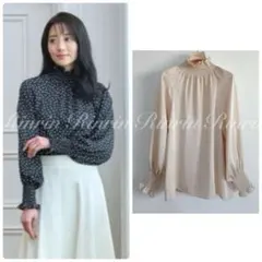 ANAYI ランダムドットプリントシャーリングブラウス 38