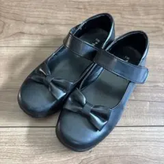 カラメル ブラック リボン付きフォーマルシューズ 20cm