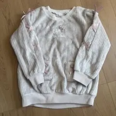 ユニコーン刺繍 リボン付き　トレーナー ふわふわ　シャギー　120cm