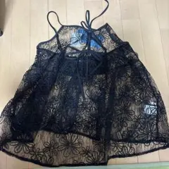 新品　CPCM オーガンジー刺繍キャミ　ブラックのサムネイル